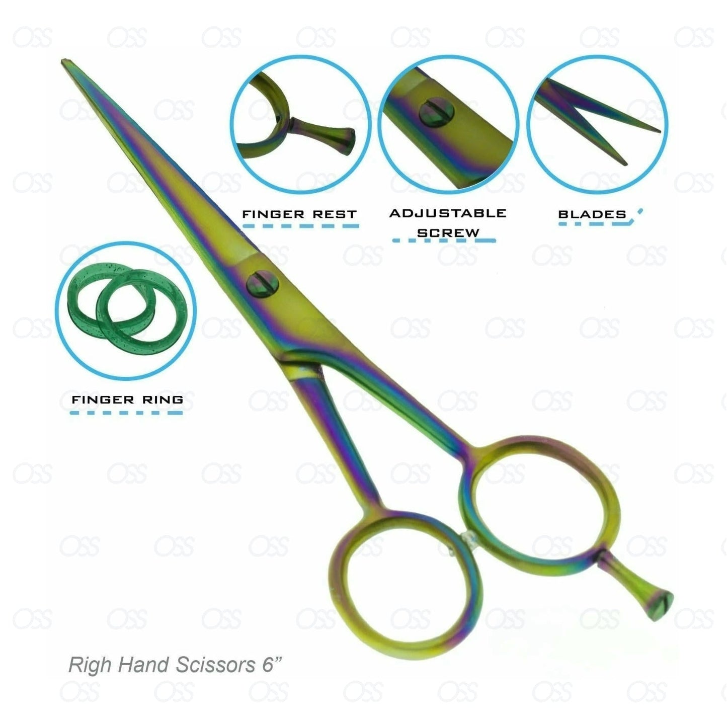 6" Professional Hairdressing Scissors Barber Hair Cutting Right Hand Rings