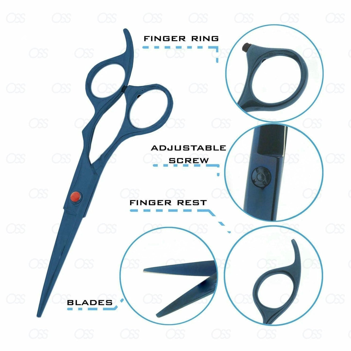 6" Professional Hairdressing Scissors 6 inch, Blue Shears