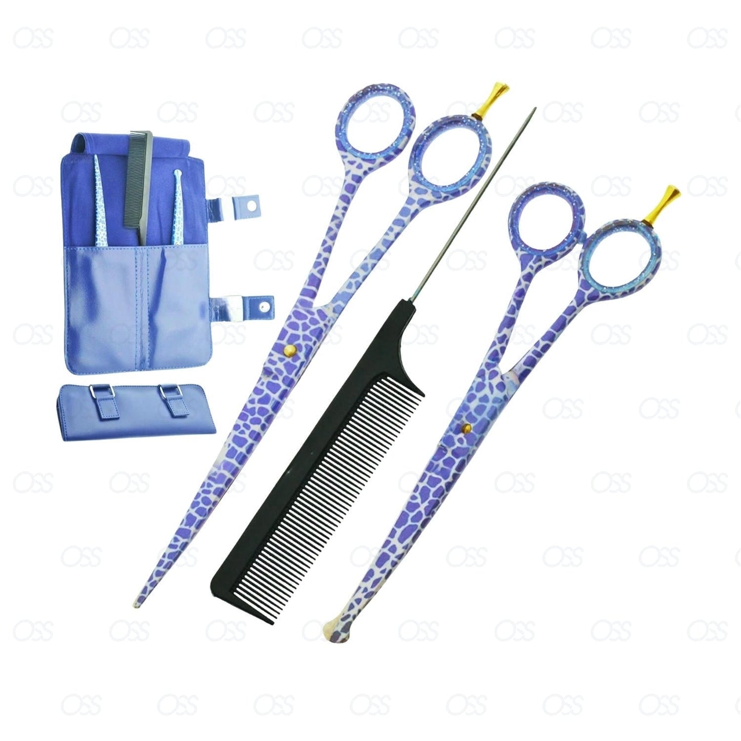 8" & 6.5" Cutting Pet Dog Grooming Curved Safety Blunt Scissors Kit set