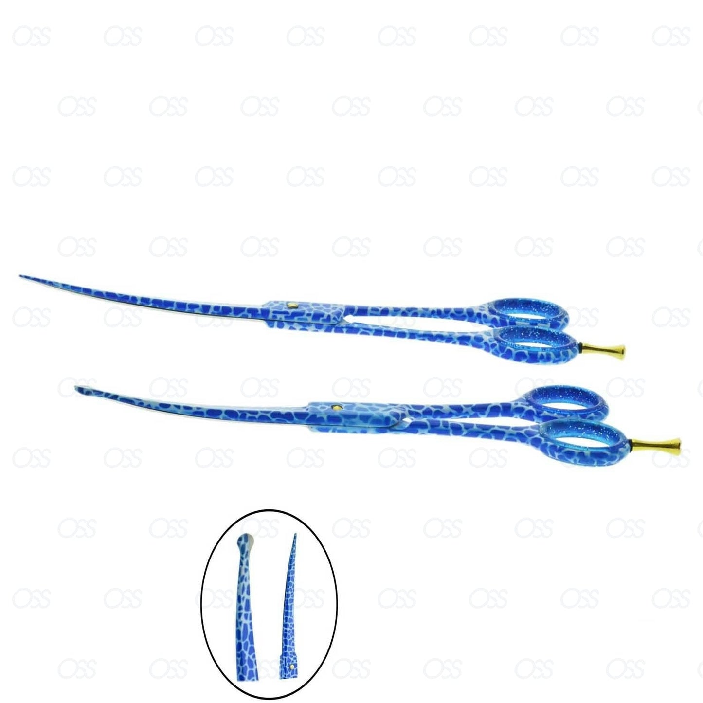 8" & 6.5" Cutting Pet Dog Grooming Curved Safety Blunt Scissors Kit set