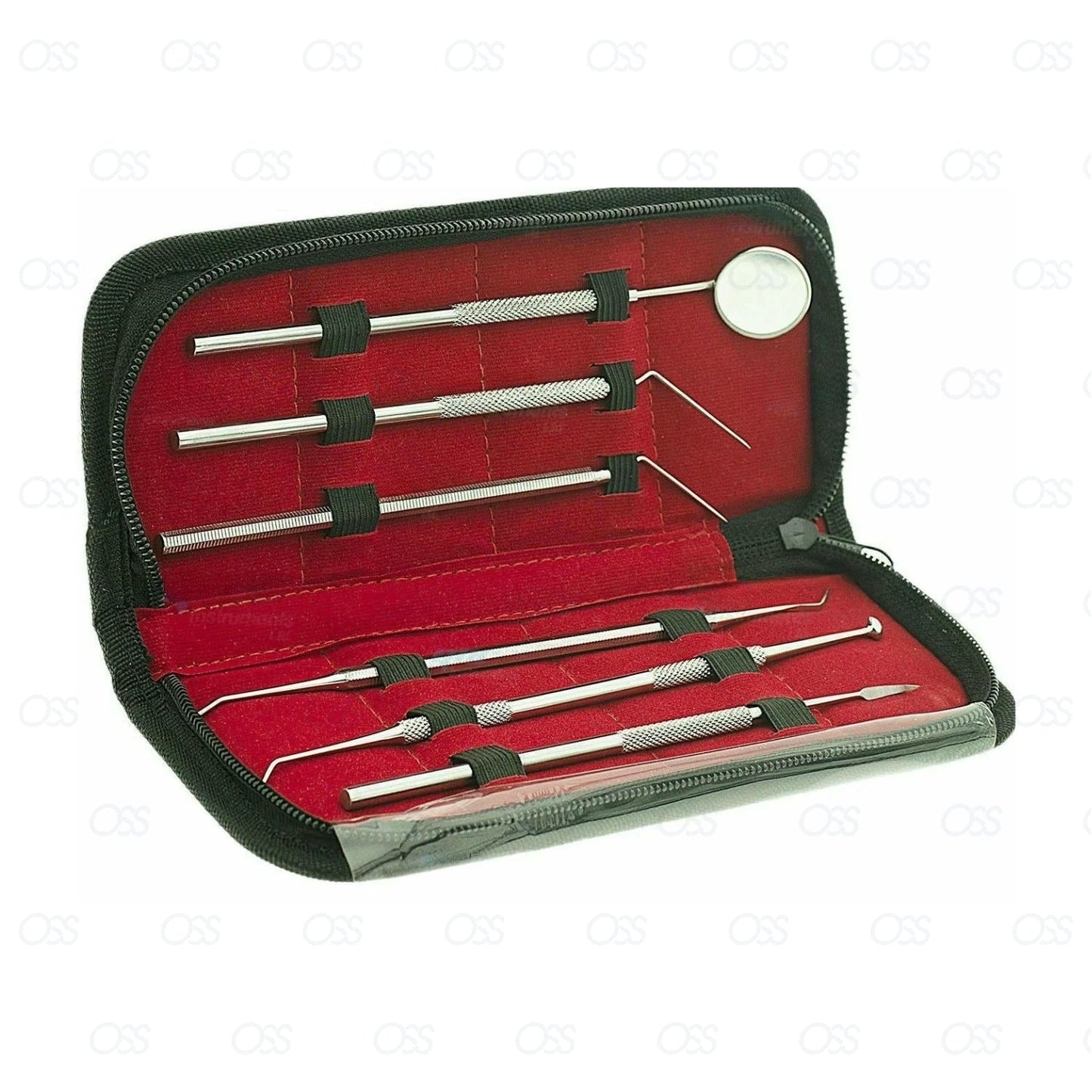 8 pcs dental tooth cleaning dentist scraper pick tool kit calculus plaque flos rem