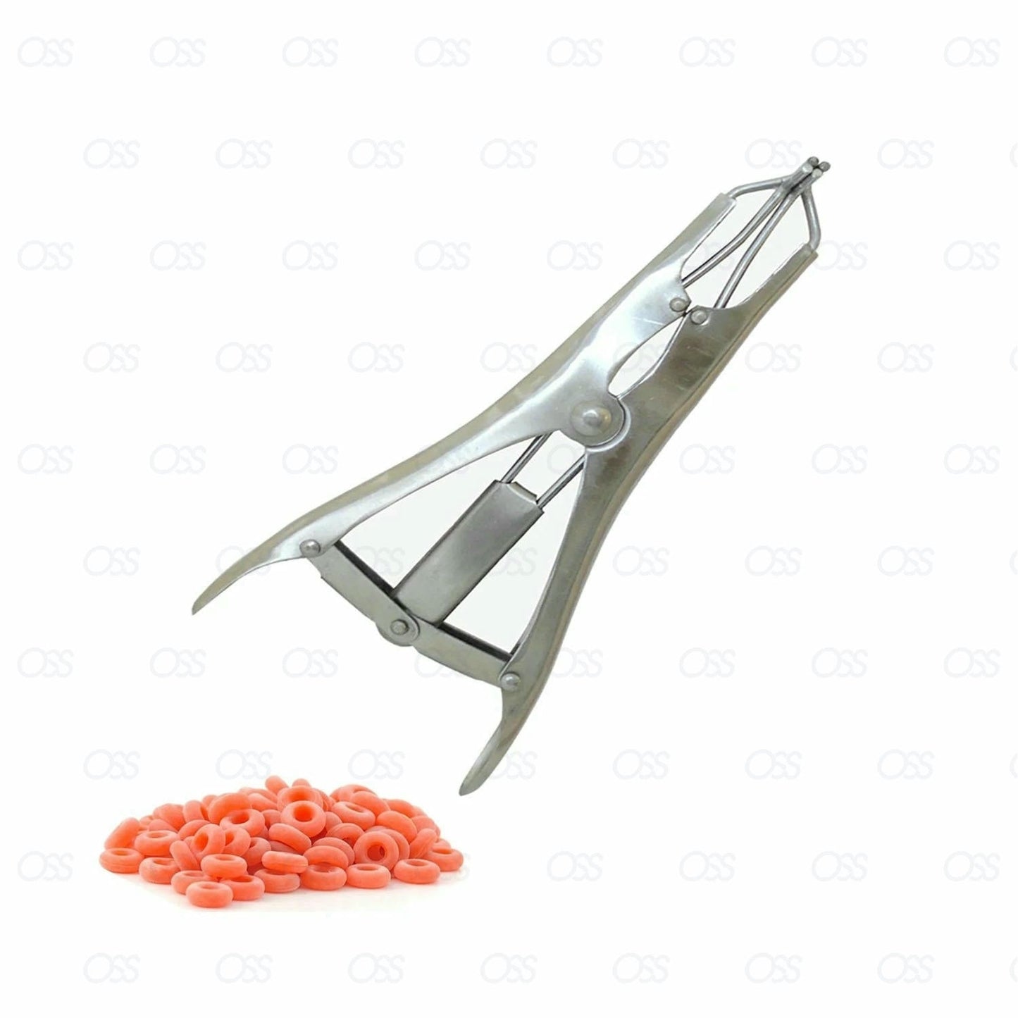 Animal Elastrator Castration Pliers, Plastic Castration Banding Tail,100 Rubber Ring, Cattle Sheep Goat Taile Castration, Christmas Balloon Expansion Tools