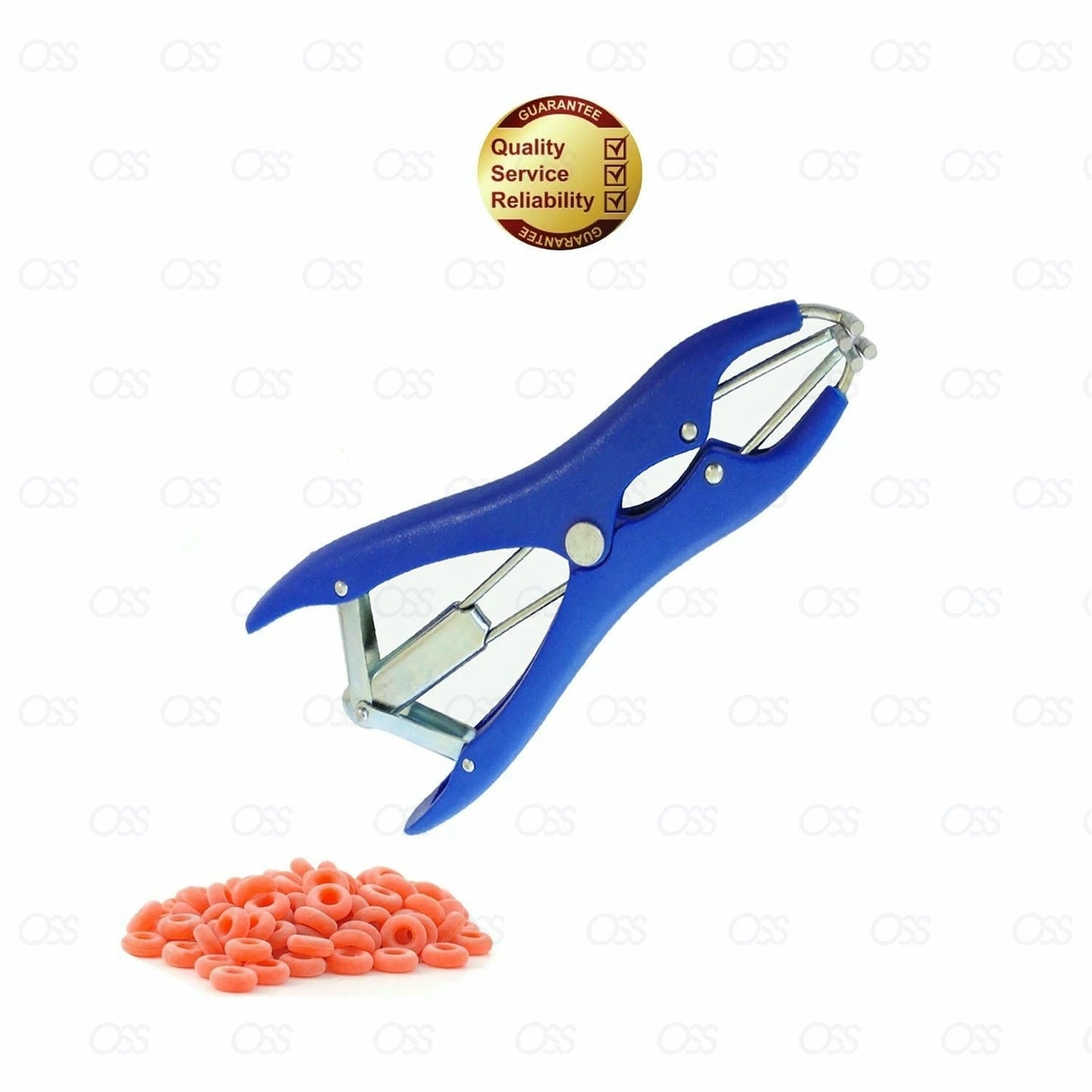 Animal Elastrator Castration Pliers, Plastic Castration Banding Tail,100 Rubber Ring, Cattle Sheep Goat Taile Castration, Christmas Balloon Expansion Tools