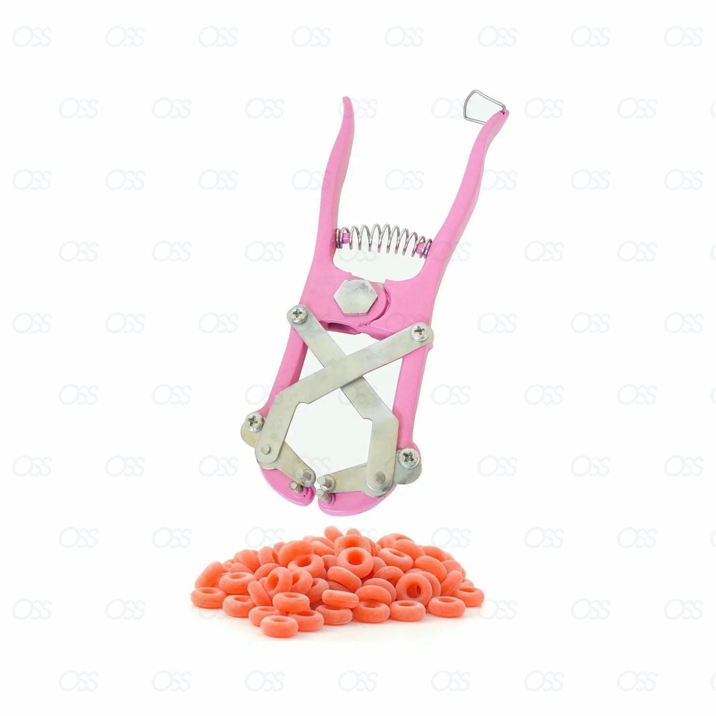 Animal Elastrator Castration Pliers, Plastic Castration Banding Tail,100 Rubber Ring, Cattle Sheep Goat Taile Castration, Christmas Balloon Expansion Tools