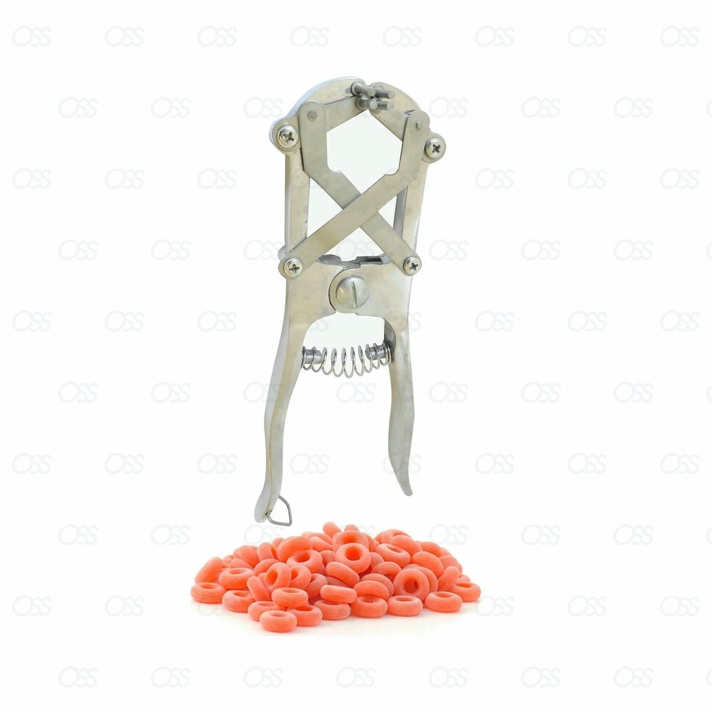 Animal Elastrator Castration Pliers, Plastic Castration Banding Tail,100 Rubber Ring, Cattle Sheep Goat Taile Castration, Christmas Balloon Expansion Tools