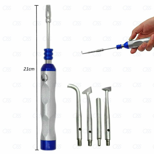 Automatic Crown Removal Gun Dentist Surgical Tool with 4 Attachments Dental CE