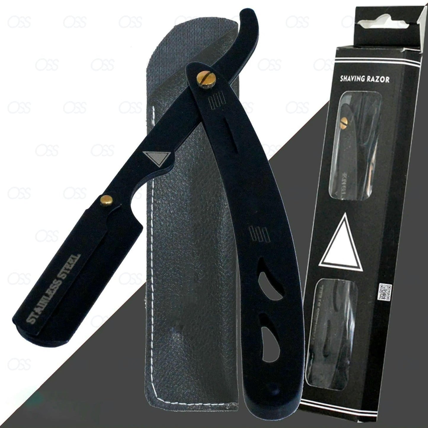 BARBER SALON STRAIGHT CUT THROAT SHAVING RAZOR RASOIRS RASOI NAVALHA + POUCH