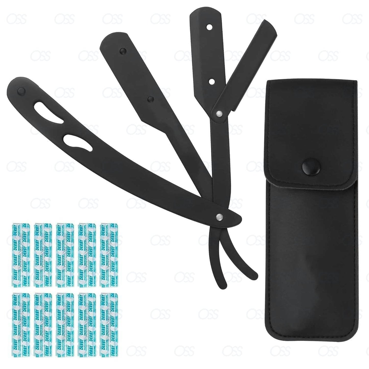 BEST QUALITY BLUE SHAVING RAZOR + LEATHER SHARPENING STROP