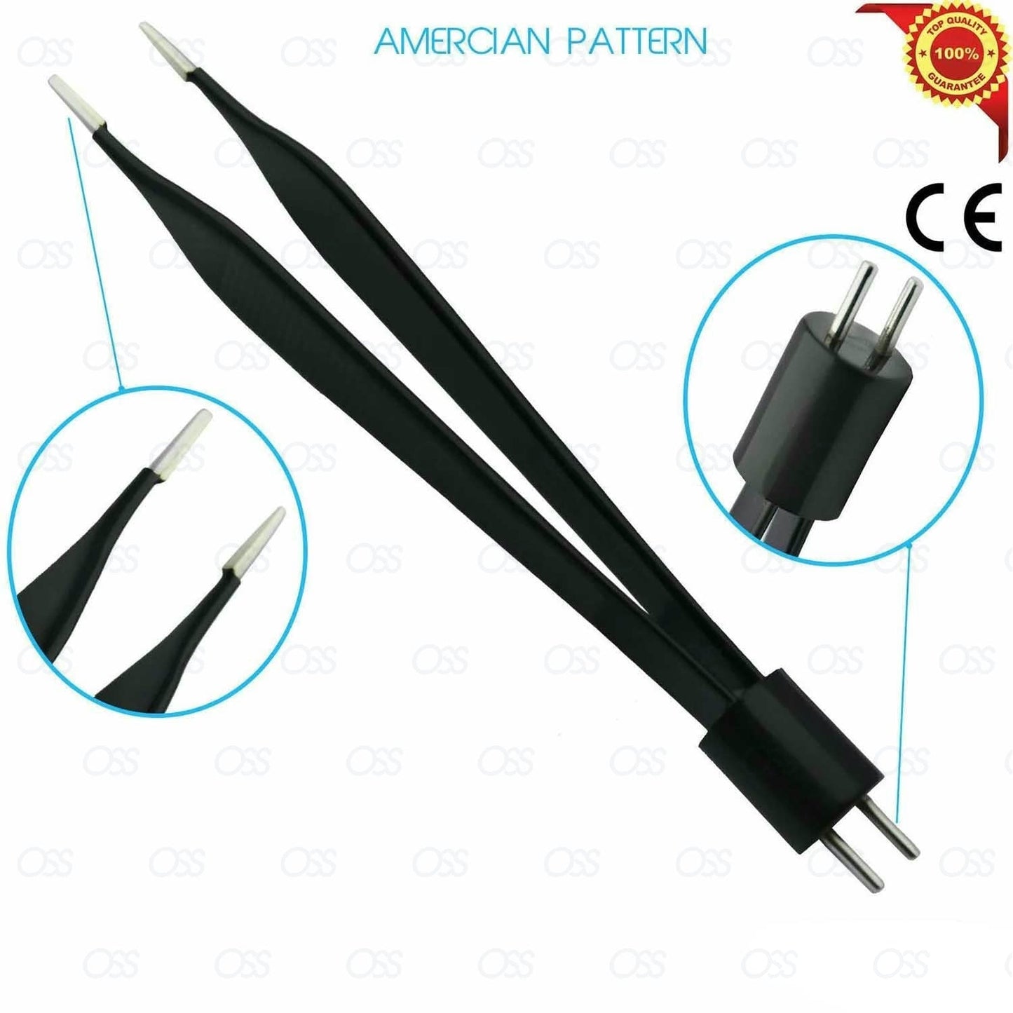 BIPOLAR ADISON AMERICAN FORCEPS 13cm- Tip 1MM WITH 3 MTR CABLE SURGICAL INSTRUMENTS CE