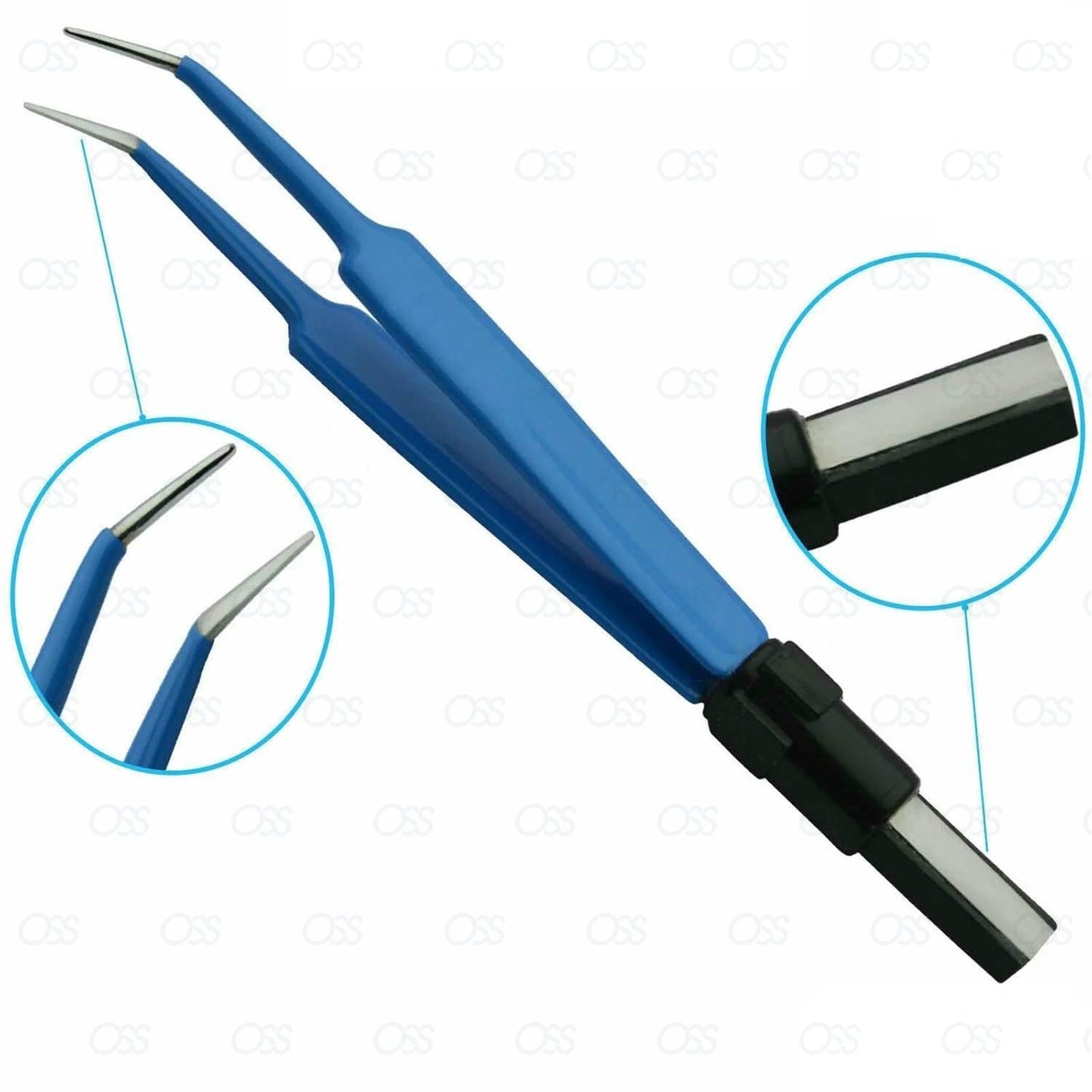 BIPOLAR FORCEPS ANGLED 11CM Tip 1MM CURVED / 3 MTR CABLE,SURGICAL INSTRUMENTS CE