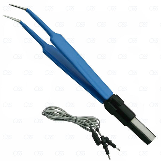 BIPOLAR FORCEPS ANGLED 11CM Tip 1MM CURVED / 3 MTR CABLE,SURGICAL INSTRUMENTS CE
