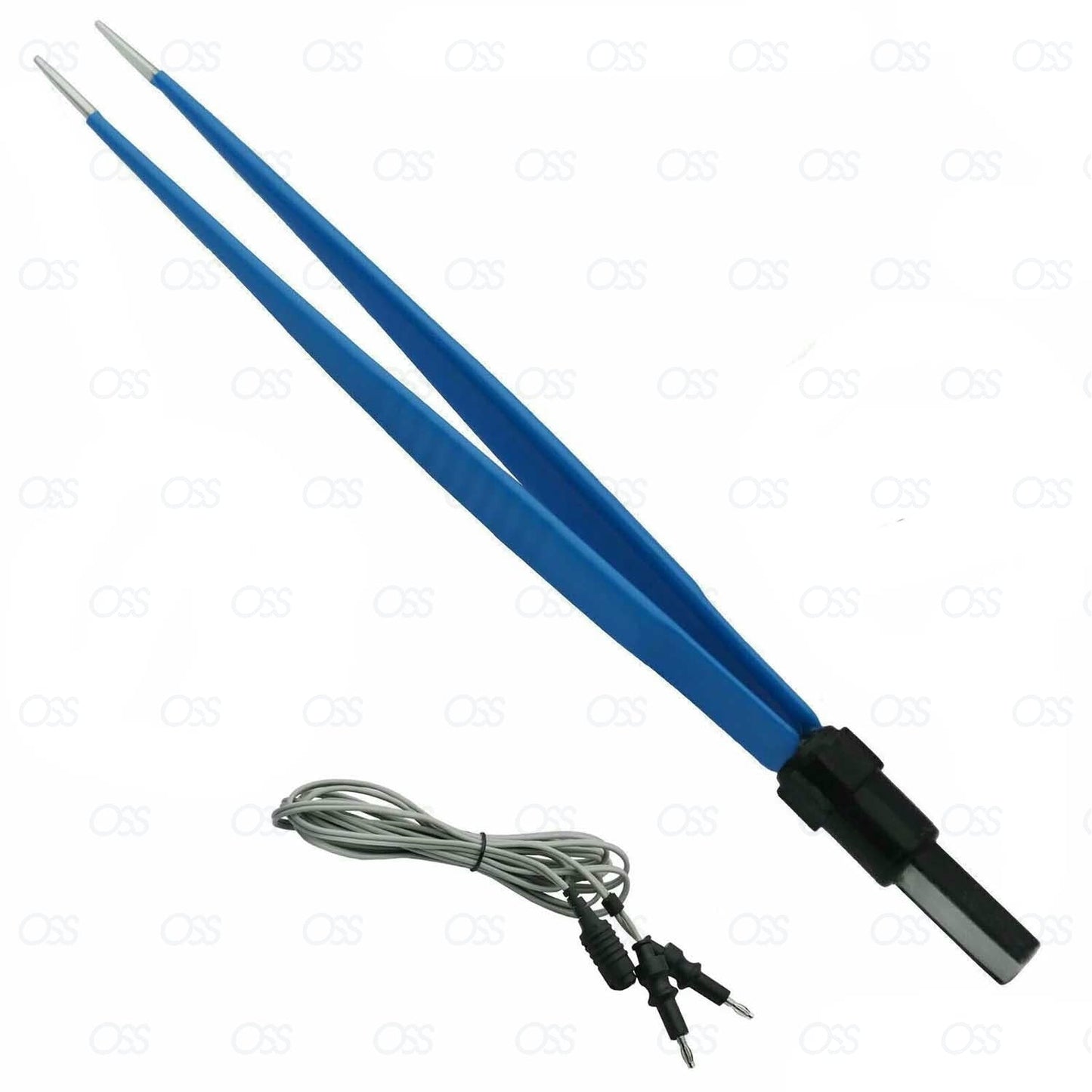 BIPOLAR STRAIGHT FORCEPS 15cm- Tip 1MM WITH 3 METER CABLE, SURGICAL INSTRUMENTS CE.