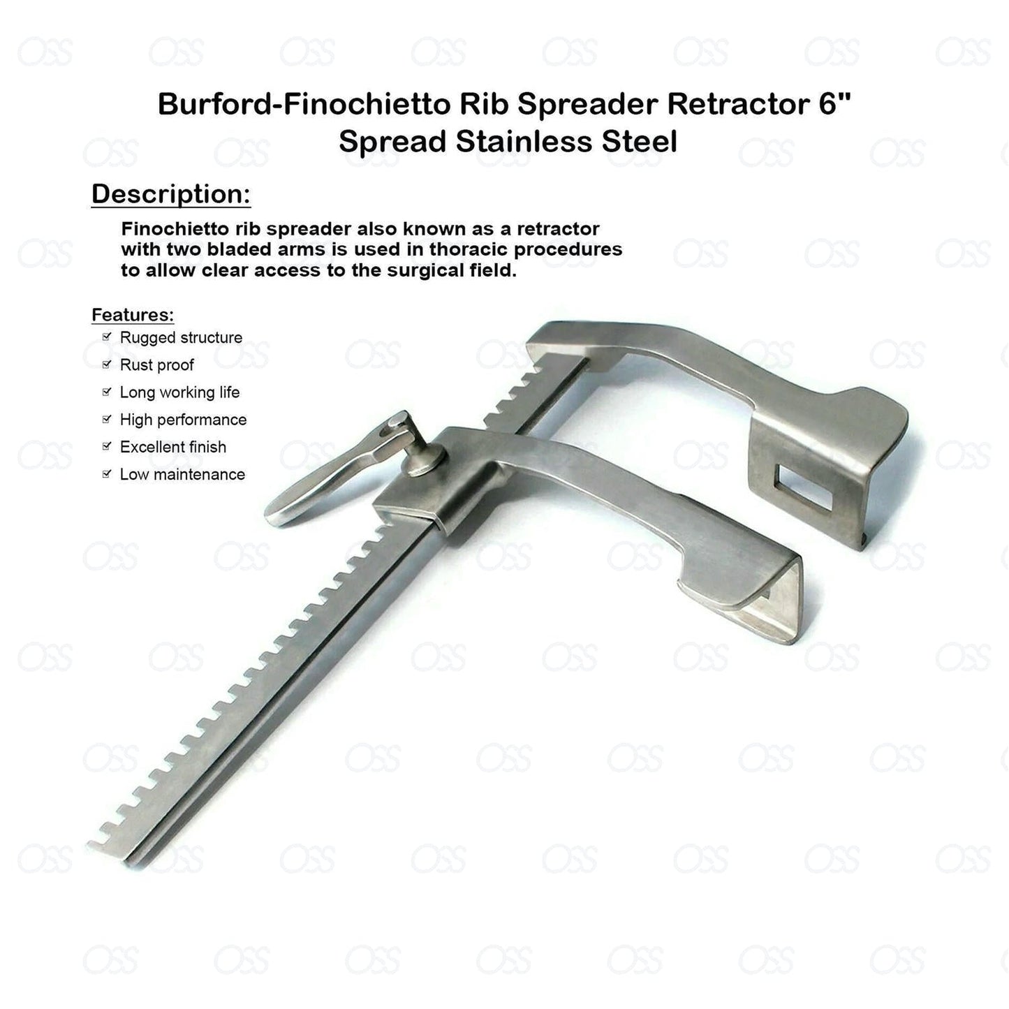 BURFORD Finochietto Rib Retractor with 2 side
