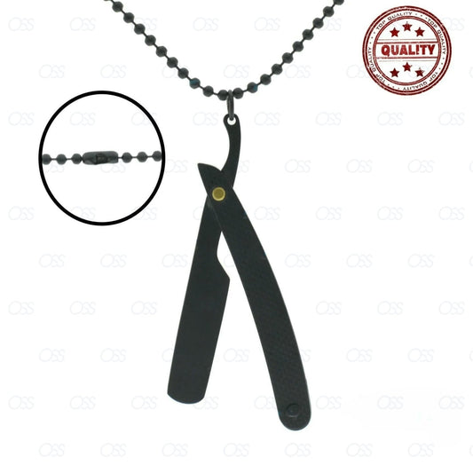 Barber Necklace Vintage Jewellery Razor Beaded Chain Aluminium