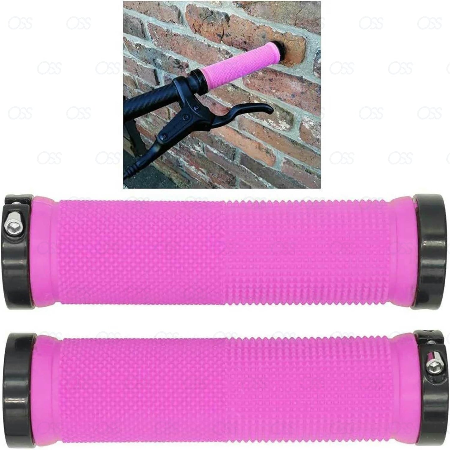 Bicycle Handle Bar Grips Double Lock On BMX MTB Mountain Bike Cycle Grip