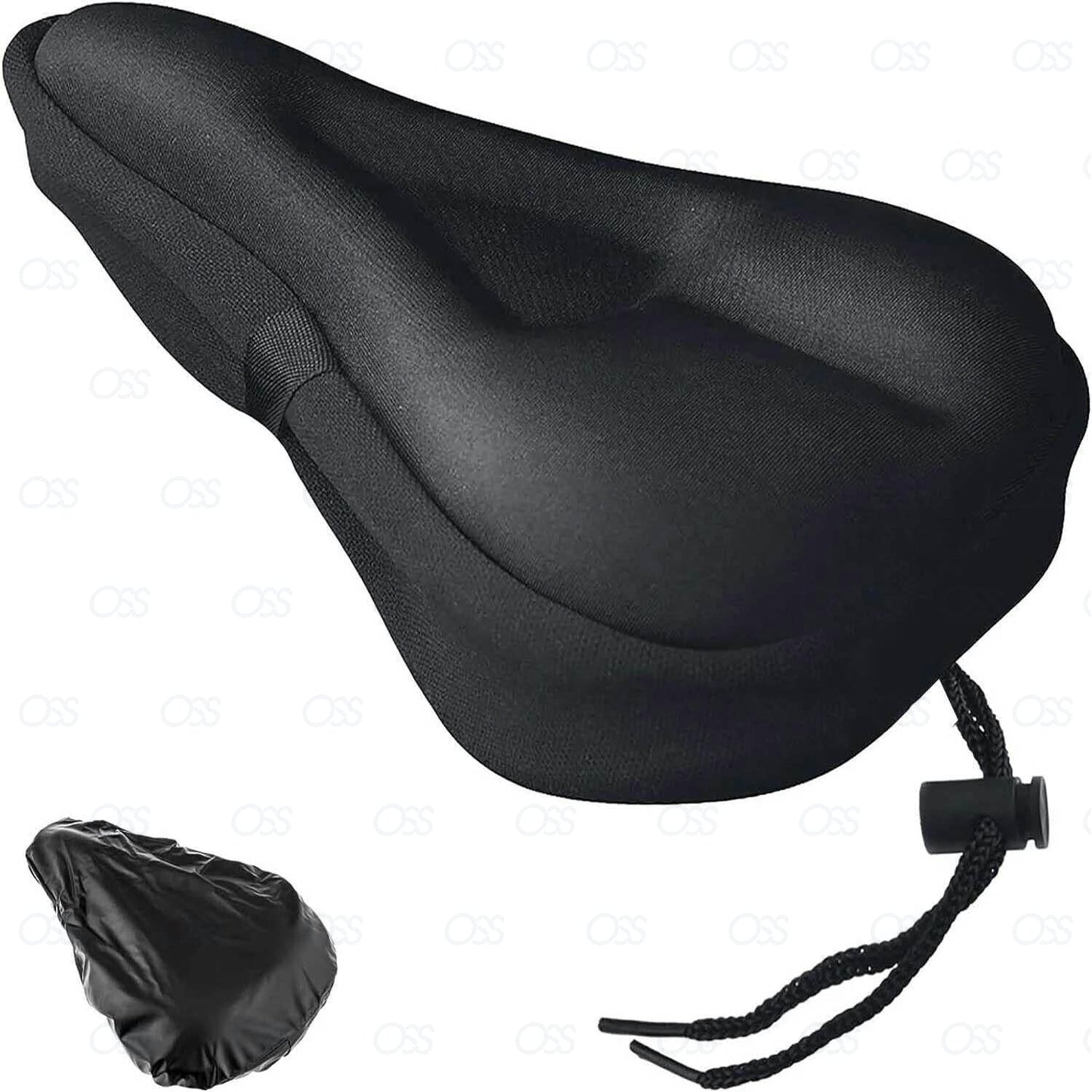 Bike Seat Cover Cushion Padded Bicycle Gel Saddle Extra Comfort Spin Exercise