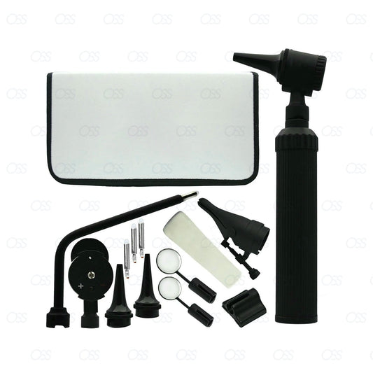 Black ENT Otoscope Ophthalmoscope Opthalmoscope Nasal Larynx Diagnostic Set