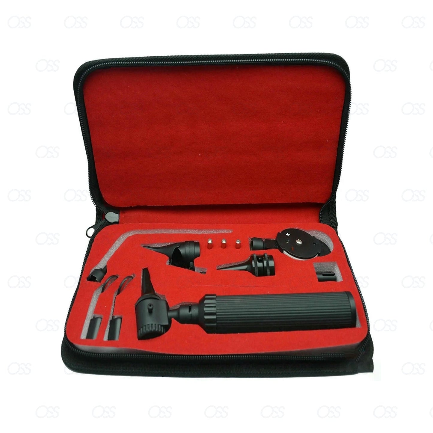 Black ENT Otoscope Ophthalmoscope Opthalmoscope Nasal Larynx Diagnostic Set