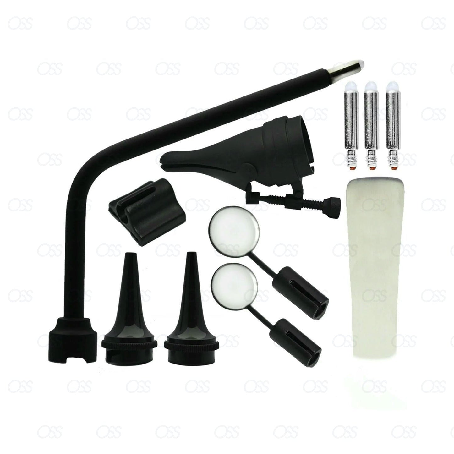 Black ENT Otoscope Ophthalmoscope Opthalmoscope Nasal Larynx Diagnostic Set