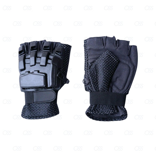 Black Paintball Tactical Airsoft Hunting Cycling Armour Half Finger Less Gloves