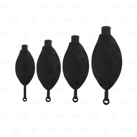 Black Rubber Rebreathing Bag Set 0.5 1 2 3 Litre Medical Hospital Lung