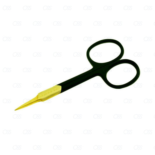 Black SUPER SHARP STRAIGHT EDGE CUTICLE NAIL SCISSORS ARROWPOINT GOLD STEEL