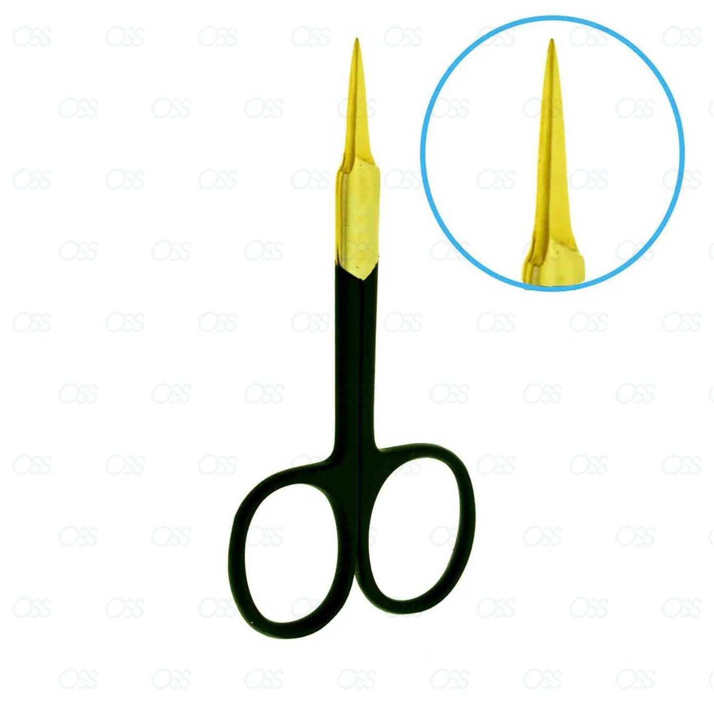 Black SUPER SHARP STRAIGHT EDGE CUTICLE NAIL SCISSORS ARROWPOINT GOLD STEEL