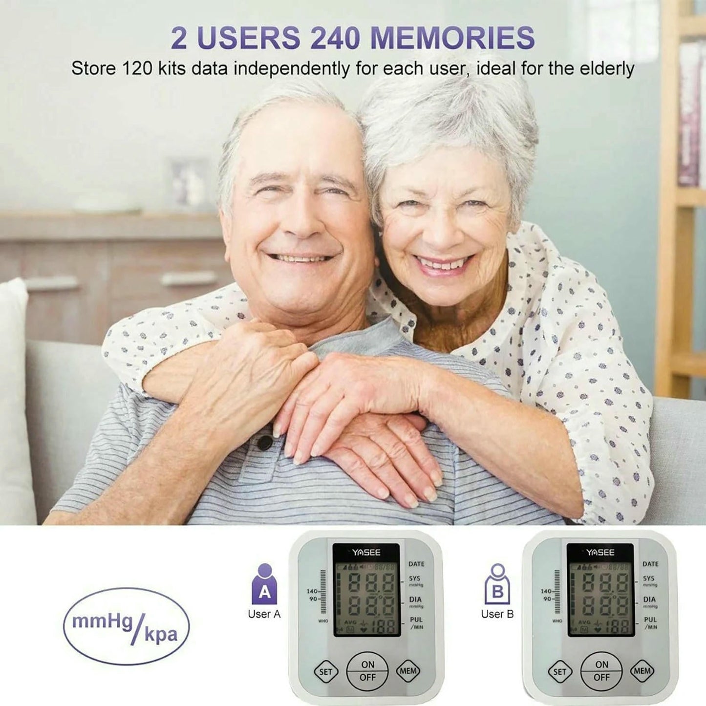 Blood Pressure Monitor Upper Arm Digital BP Monitor with Large Cuff Fully Automatic Irregular Heartbeat & Pulse Rate Monitoring Meter