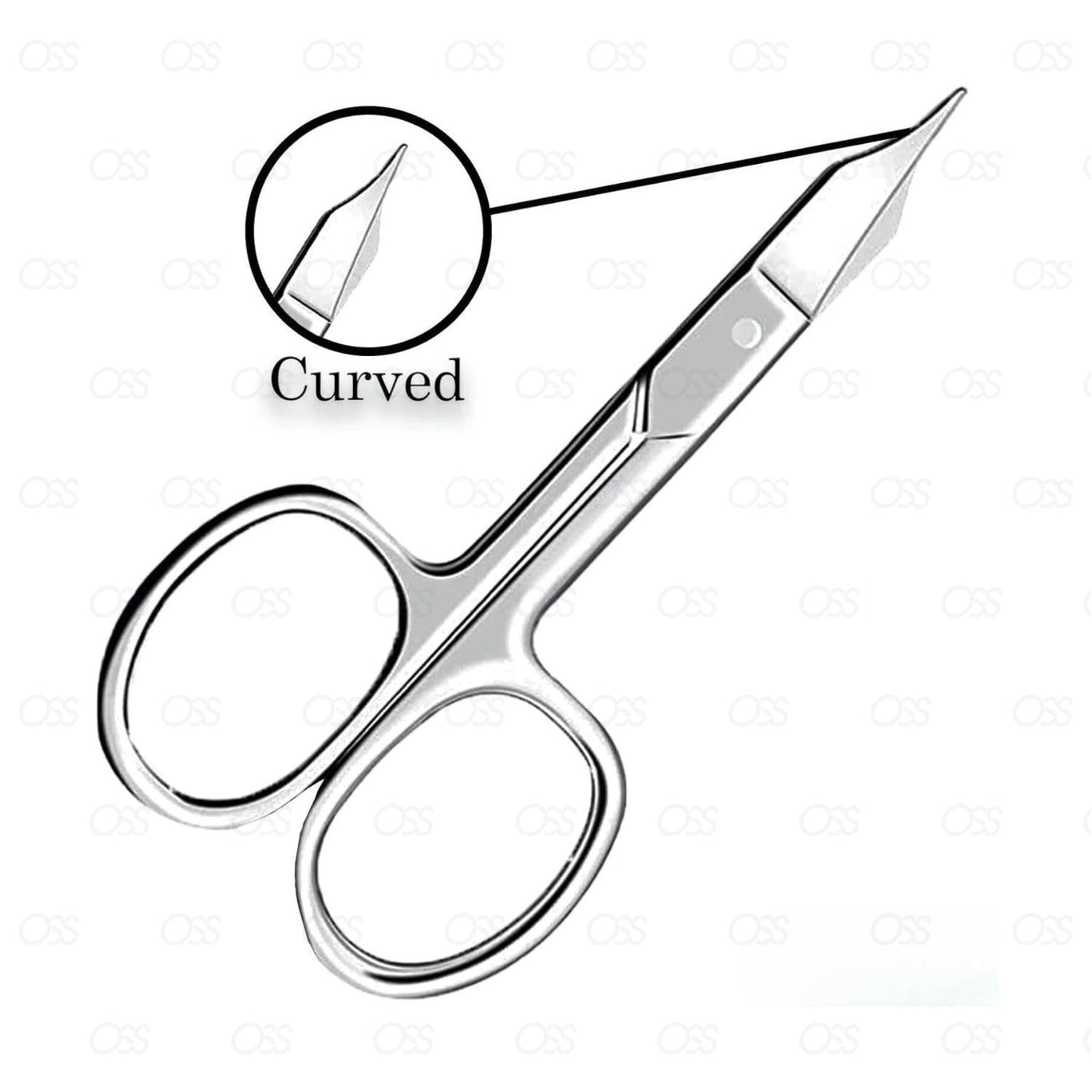 CURVED NAIL SCISSORS SUPER SHARP THIN EDGE CUTICLE SCISSORS SILVER STEEL