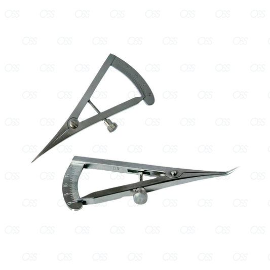 Castroviejo 20mm Calipers Curved Dental Orthopedic Measuring Instruments CE