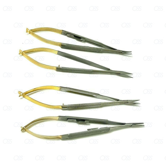 Castroviejo Micro Scissors Needle Holder TC Tip 14,11 cm Straight Curved CE