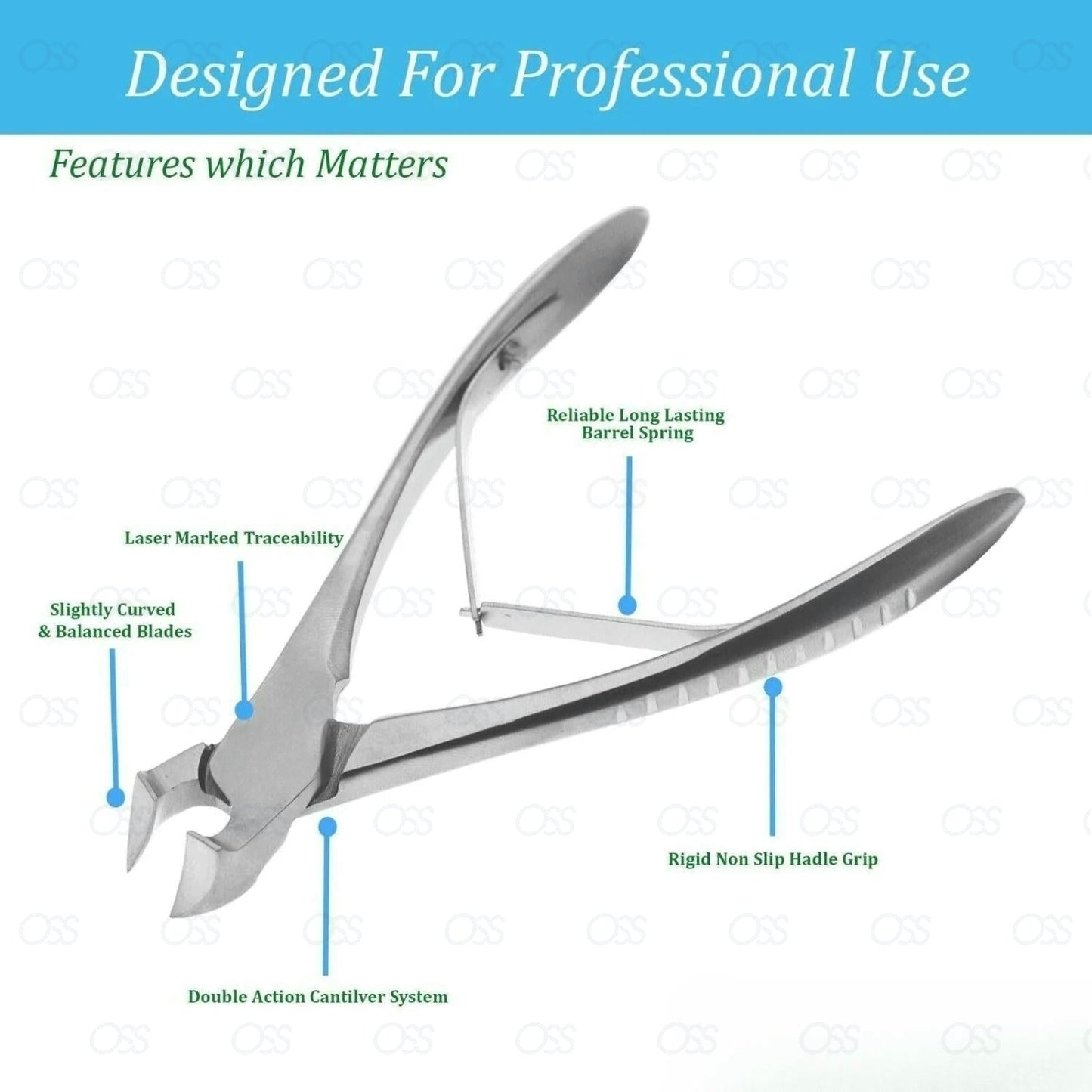 Chiropody TOE NAIL CLIPPERS For Thick Nails - Podiatry Heavy Duty NAIL CUTTERS