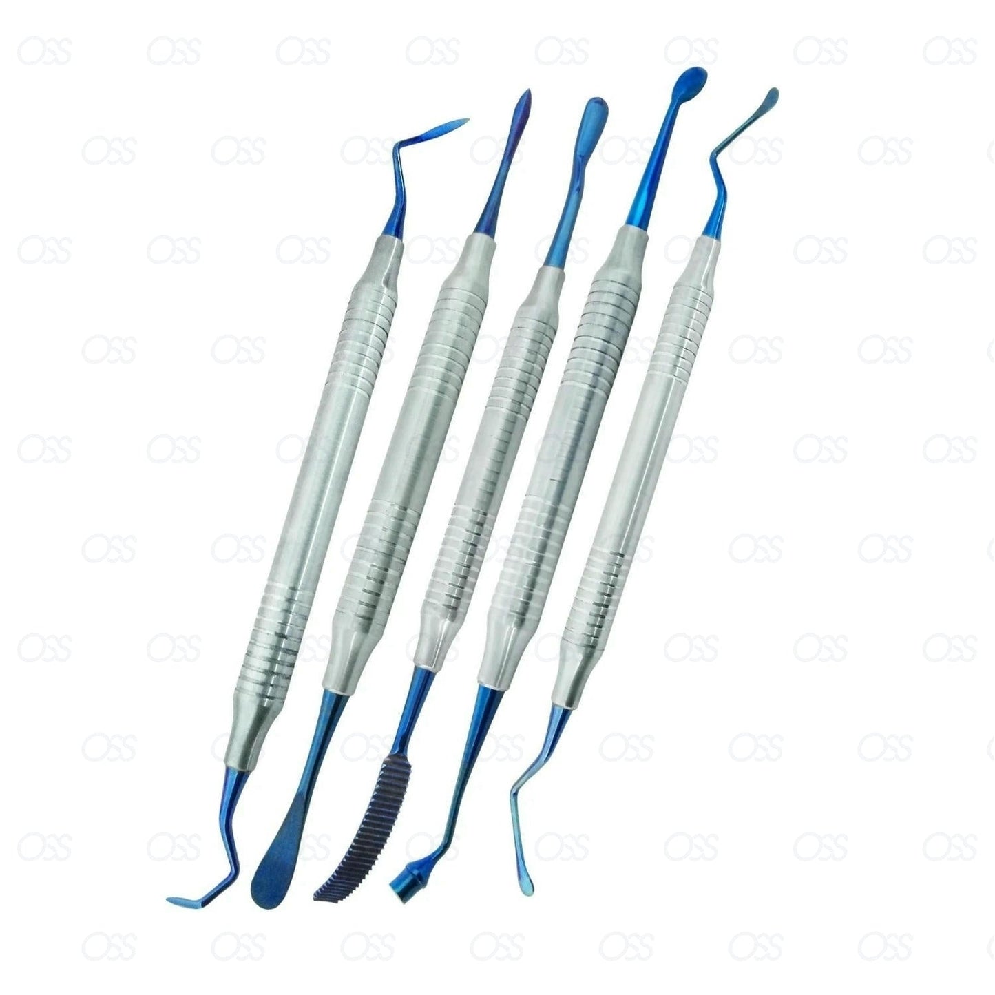 Composite Filling Instruments 5 PCS Dental Restorative Silver Blue Coated CE