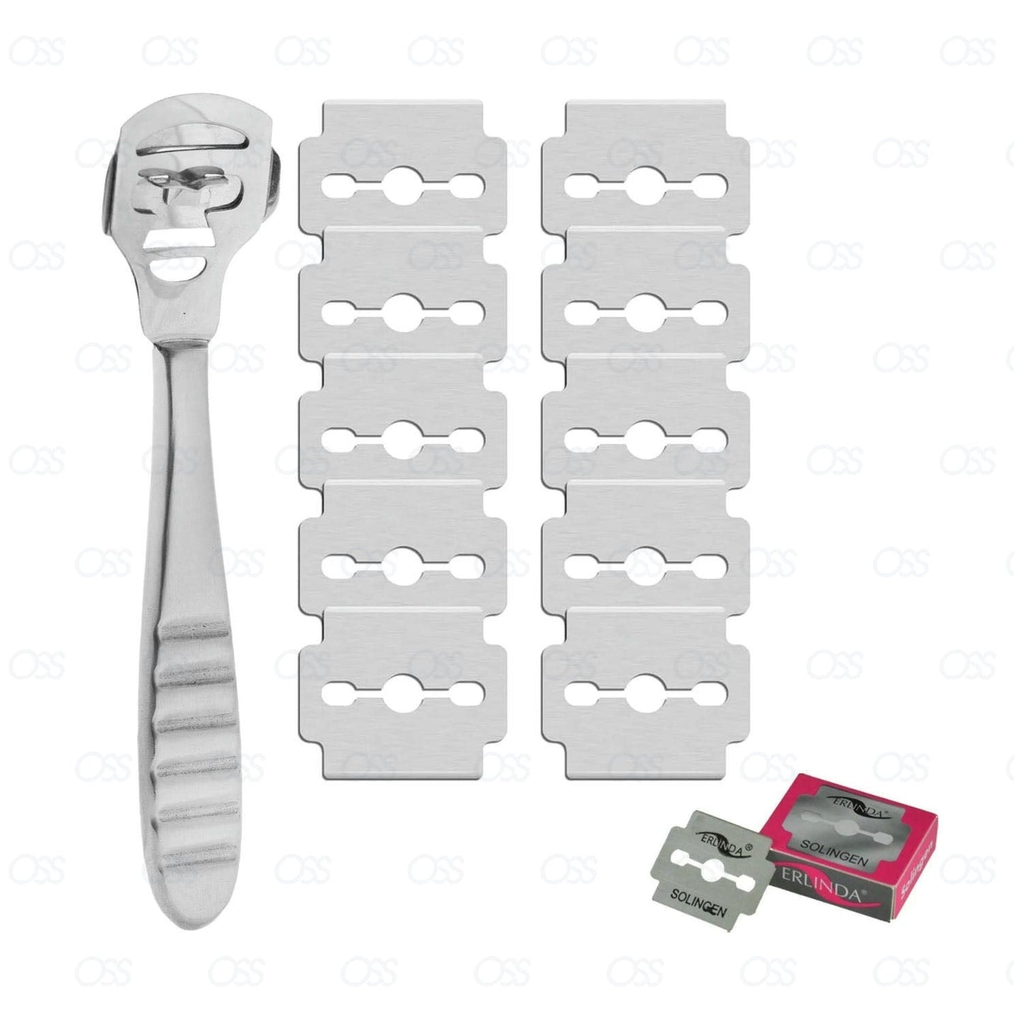 Corn and Callus Remover|Pedicure Tool for Safely Removing Corns|Calluses, Dead |Dry Hard Skin |Includes 10 Replacement Heads | Foot and Heel Scrubber Scraper, Corn Plane, Footcare