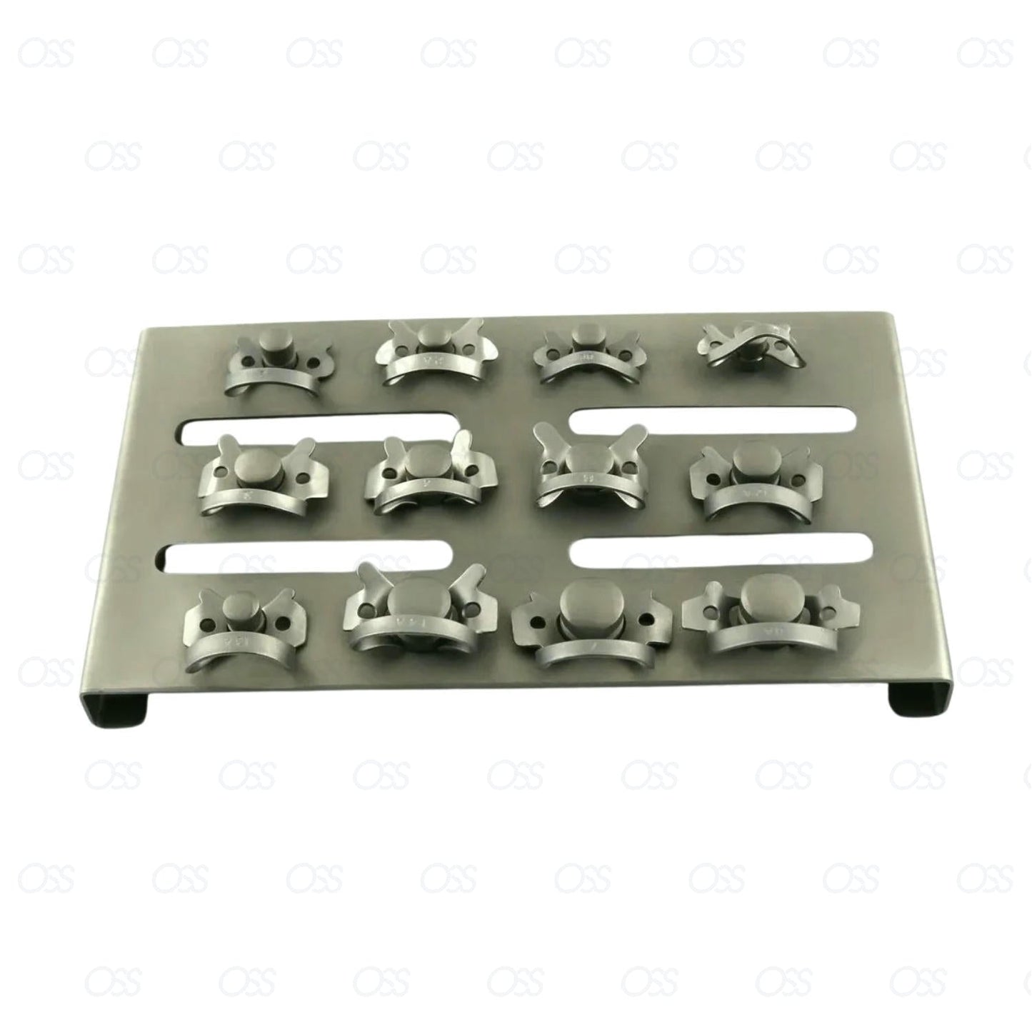 Dental Restorative Rubber Dam Clamps Set Sterilization Tray German Steel CE