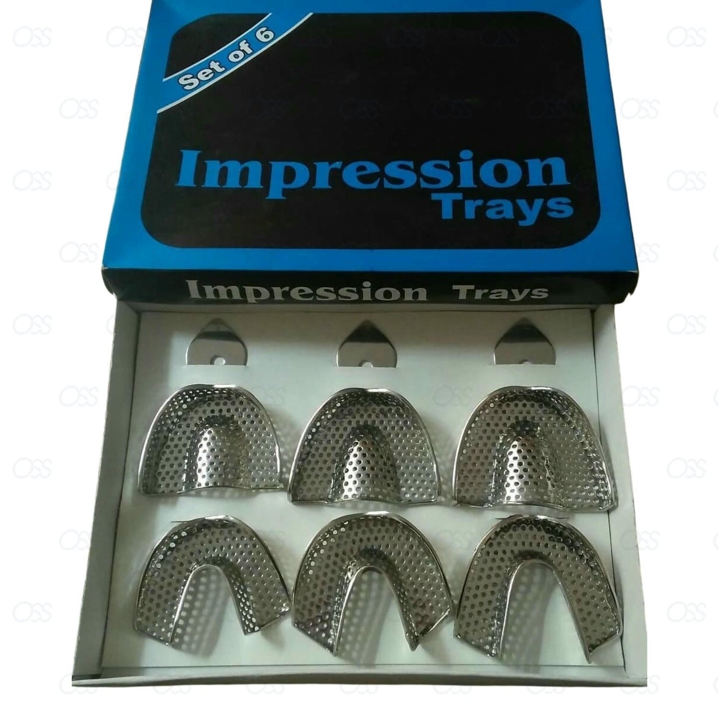 Dental Impression Trays Full Denture Perforated Set of 6 SML Upper Lower CE