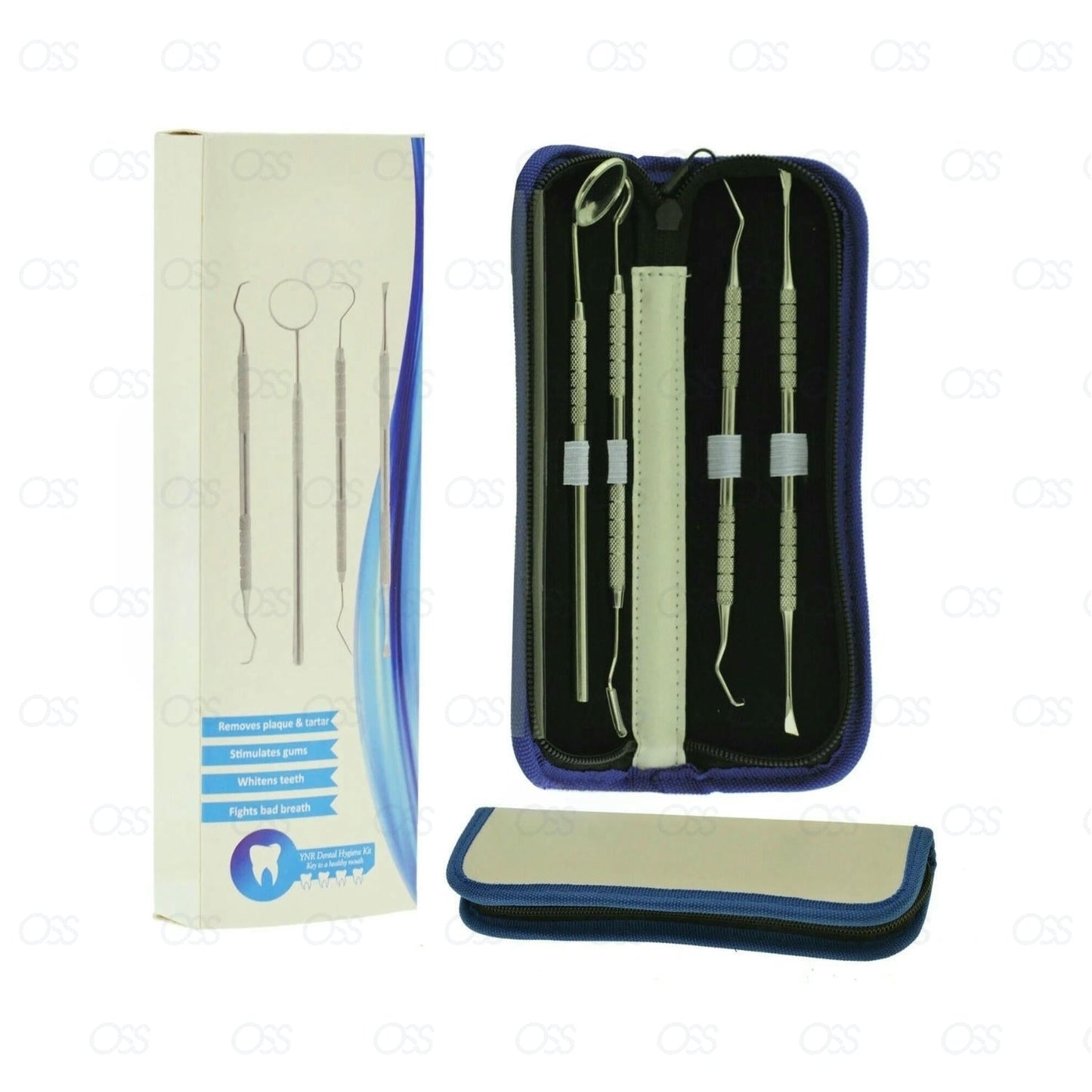 Dental Kit Tooth Scraper Mirror Scale Set Tartar Calculus Plaque Remover 4pc