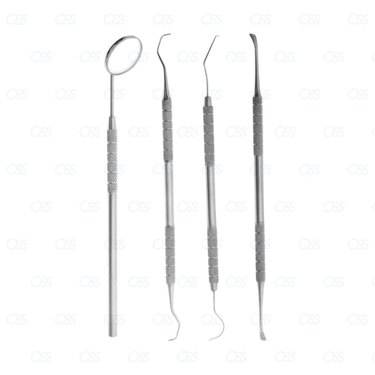 Dental Kit Tooth Scraper Mirror Scale Set Tartar Calculus Plaque Remover YEL