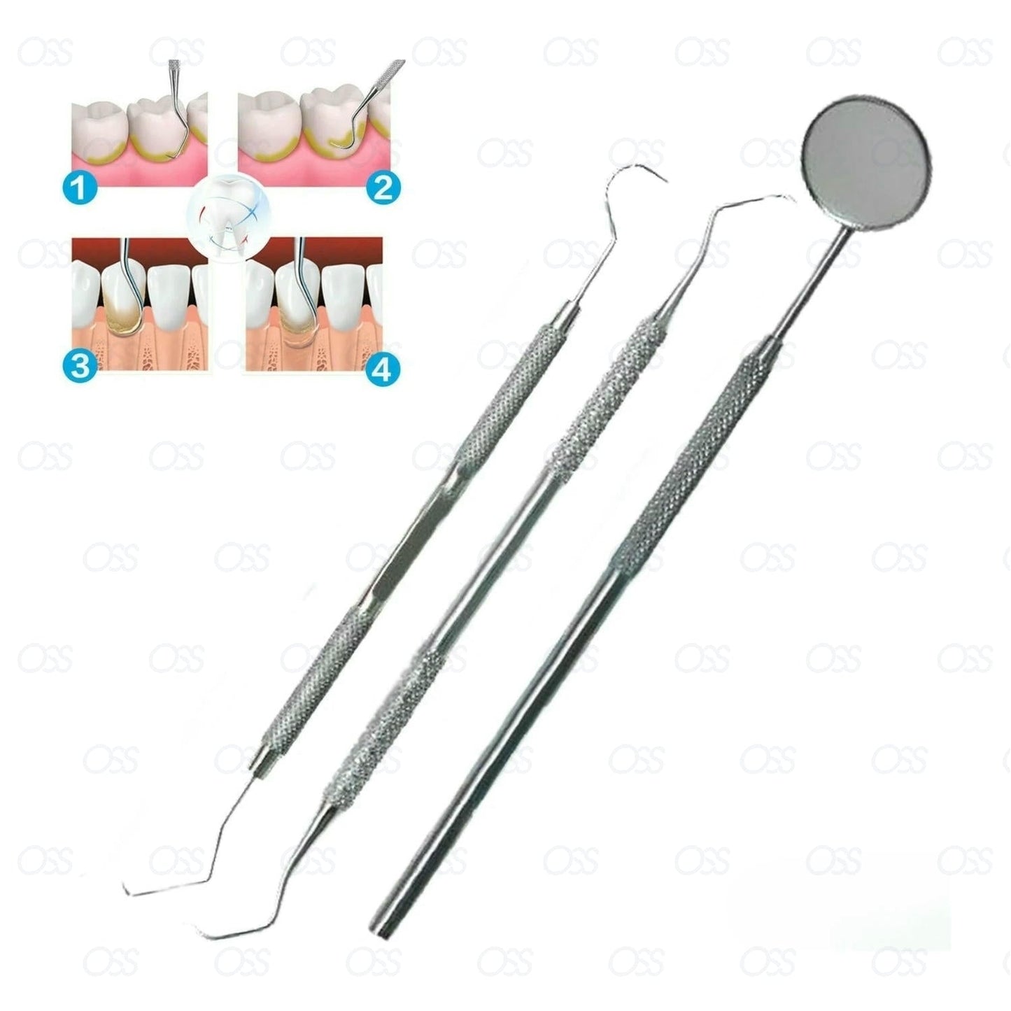 Dental Kit Tooth Scraper Mirror Scale Set Tartar Calculus Plaque Remover