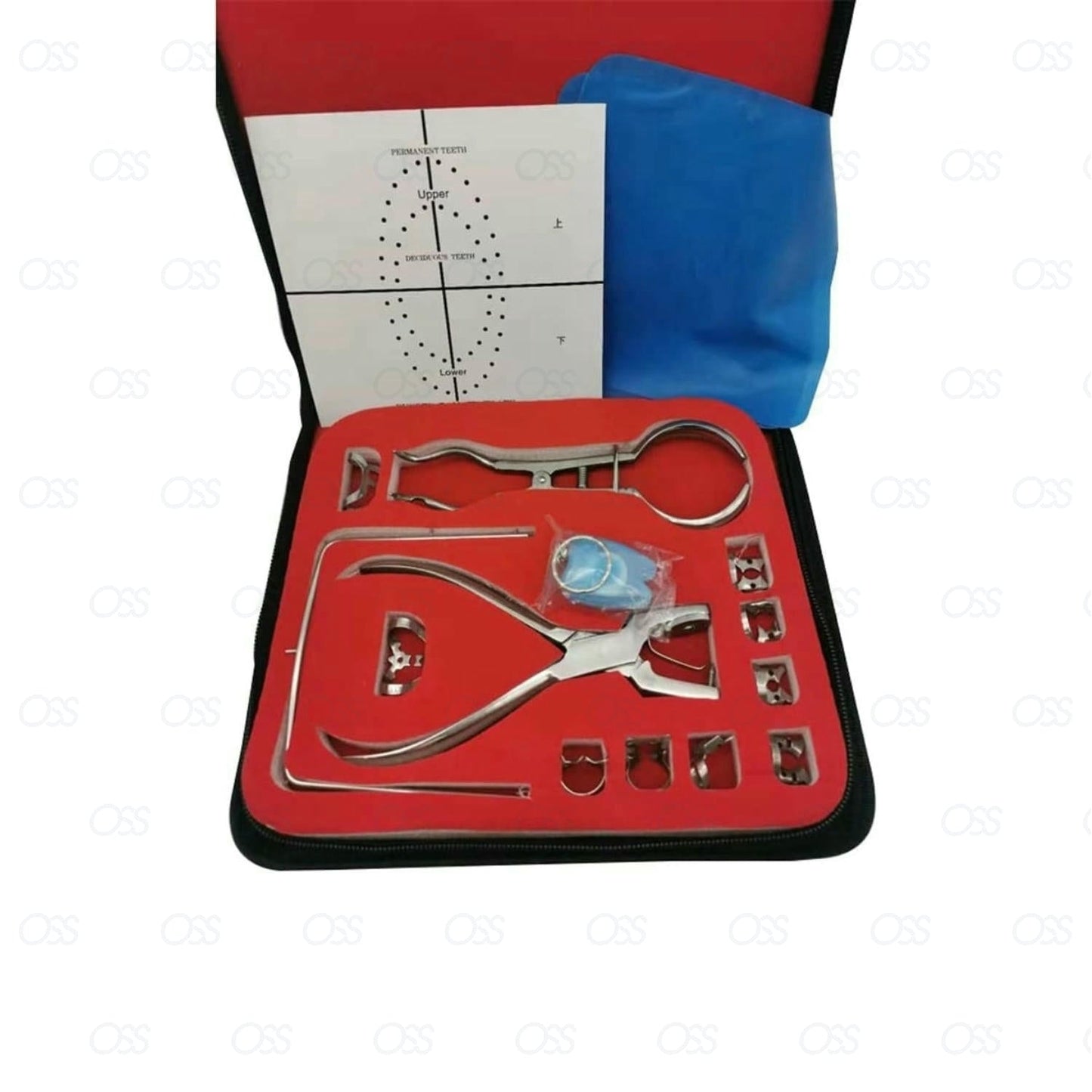 Dental Rubber Dam Kit Ainsworth Brewer Winged Rubber Dam Clamps Forceps Frame CE