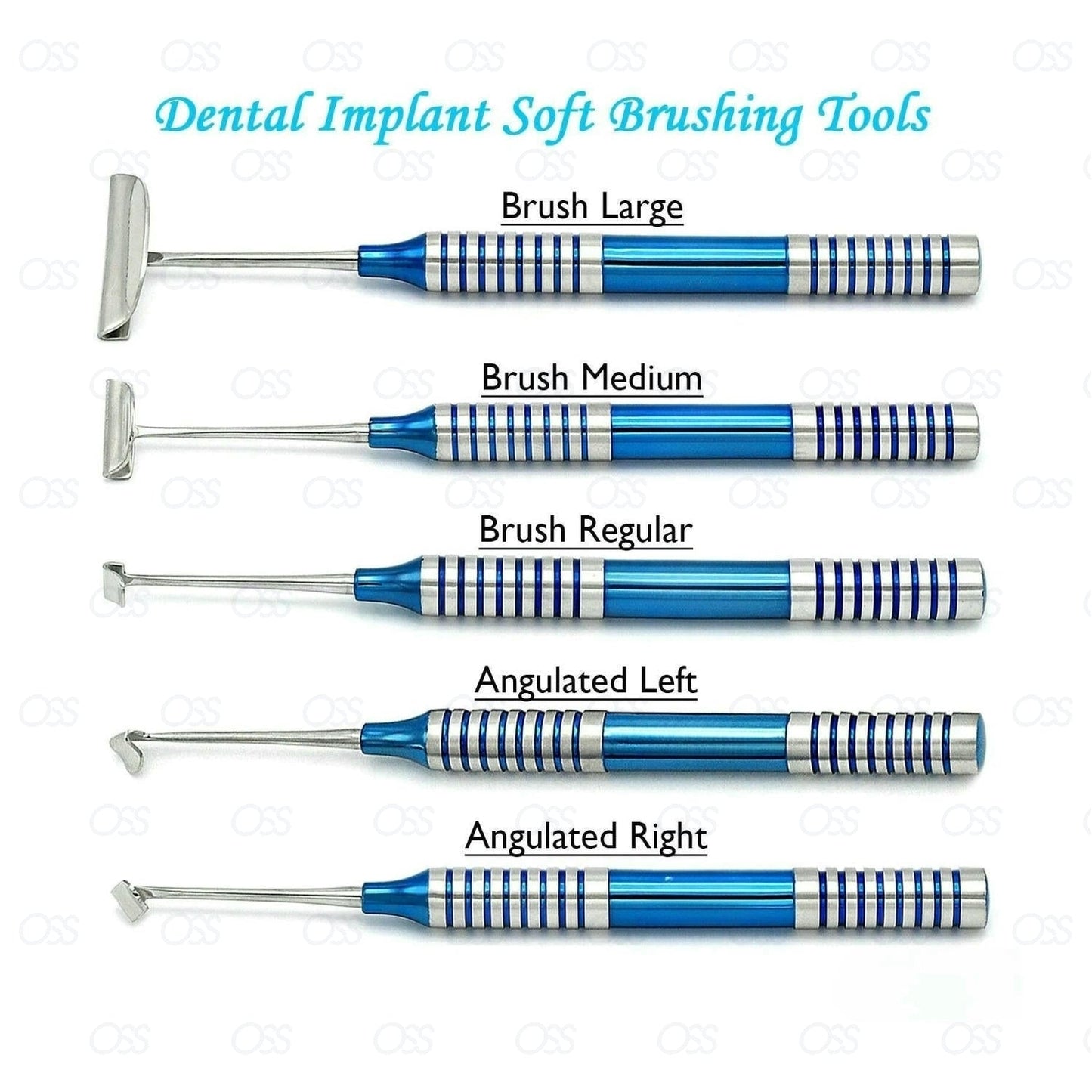 Dental Soft Brushing Kit Lingual Tissue Flap Surgery Implant Instruments 5Pcs CE