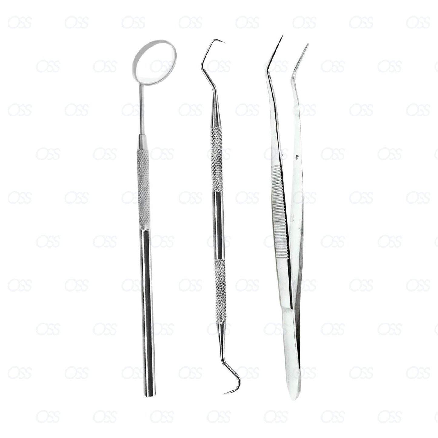 Dental Tooth Cleaning Kit Dentist Scraper Pick Tool Tweezer Mirror Flos Remover