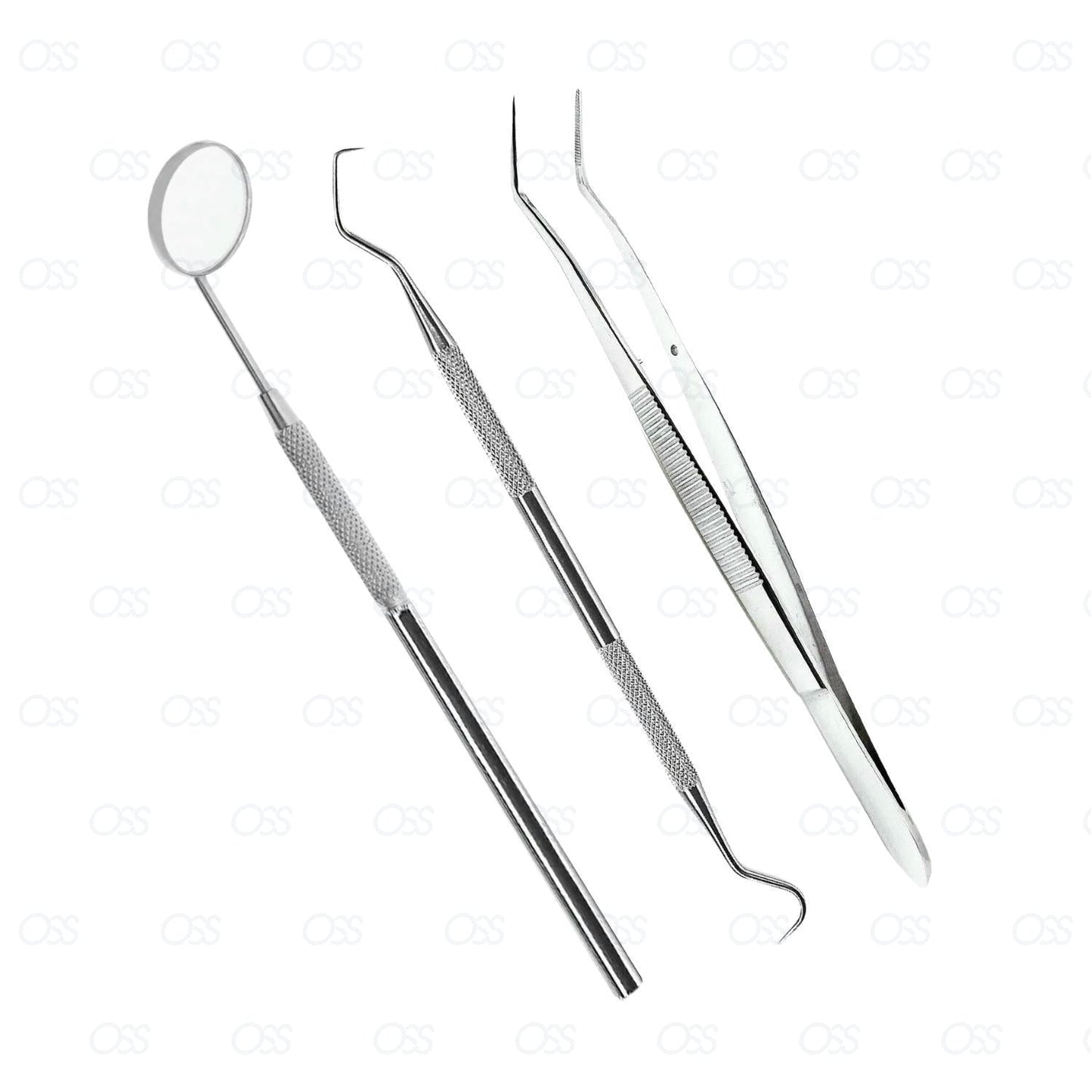 Dental Tooth Cleaning Kit Dentist Scraper Pick Tool Tweezer Mirror Flos Remover