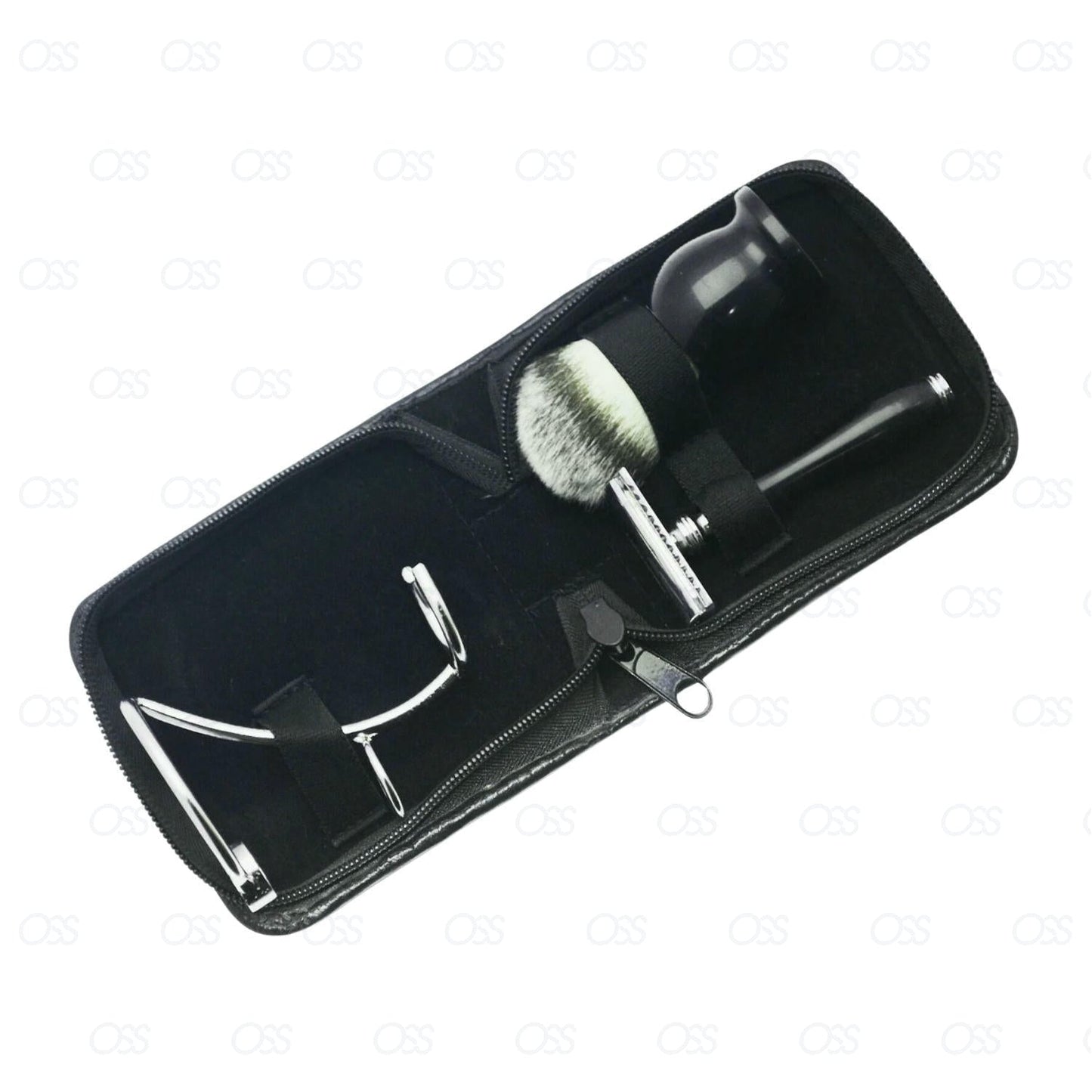 Double Edge Safety Razor & Pure Black Badger Brush Combo Shaving Set Classic Kit