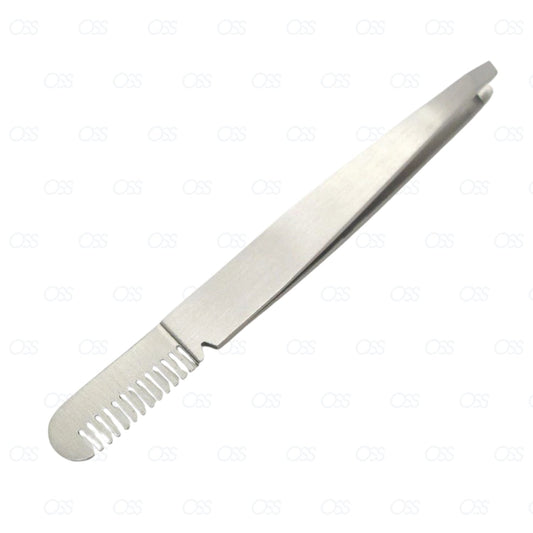EYEBROW TWEEZERS SLANTED TIP COMB PROFESSIONAL QUALITY STAINLESS STEEL