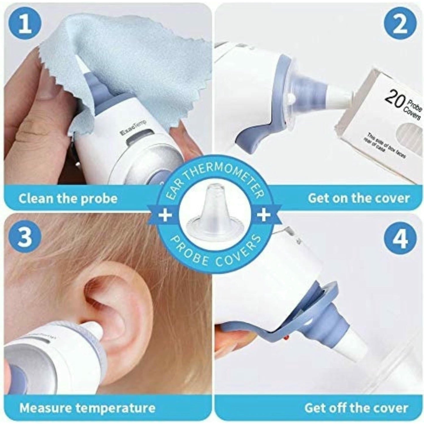 Ear Thermometer Probe Covers Refills Caps Lens Filters Braun and other Digital Thermometers Disposable Covers