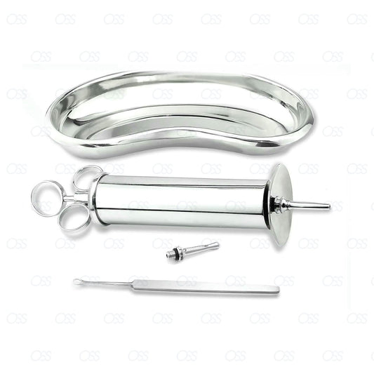 Ear Wax Remover Ear Syringe Kidney Tray Medical Veterinary Diagnostic SET CE