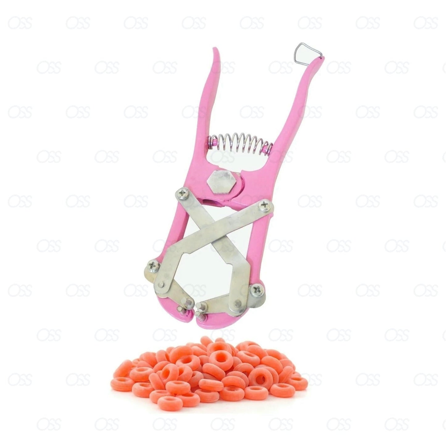 Elastrator Castrating Pliers Rubber Ring Applicator Large Silver and Pink New