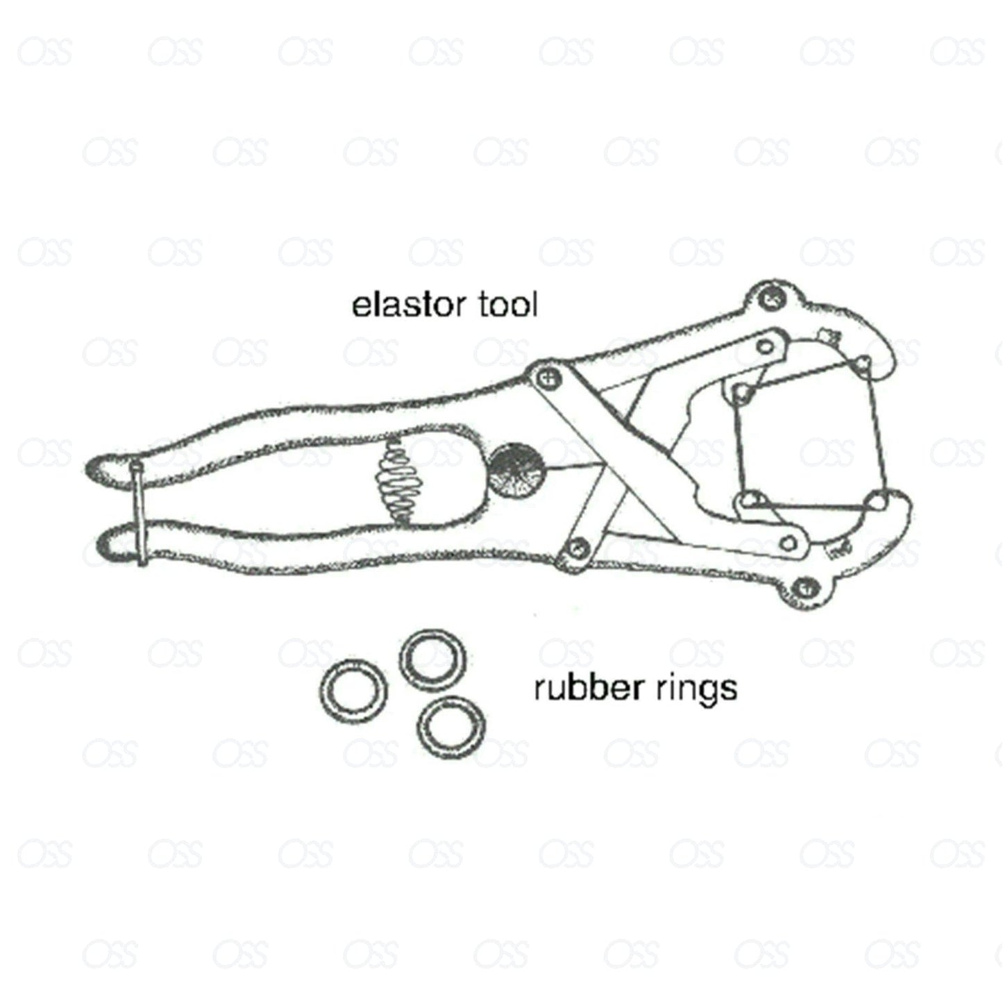 Elastrator Castrating Pliers Rubber Ring Applicator Large Silver and Pink New