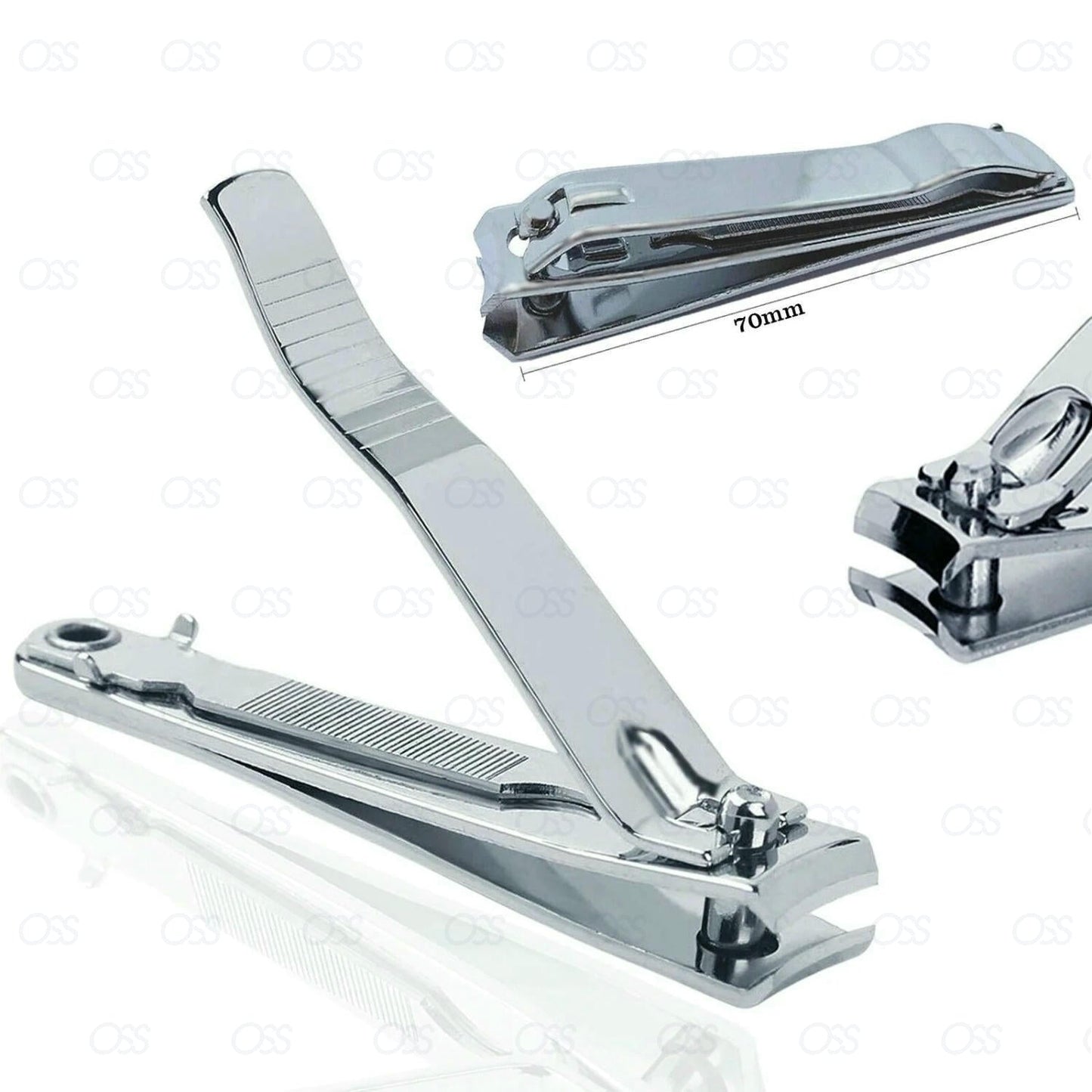 Elegant Touch Large Toe Nail Clippers Cutters Trimmer Nipper Finger SS with Nail File